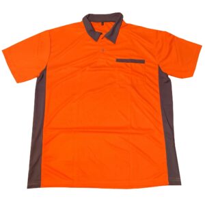 koszulka pomaranczowa szary kolnierzyk